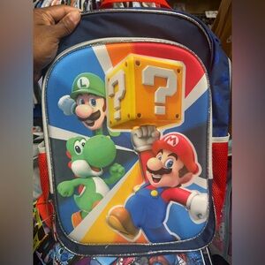 Super Mario Bros Backpack with Characters 17” normal size back pack